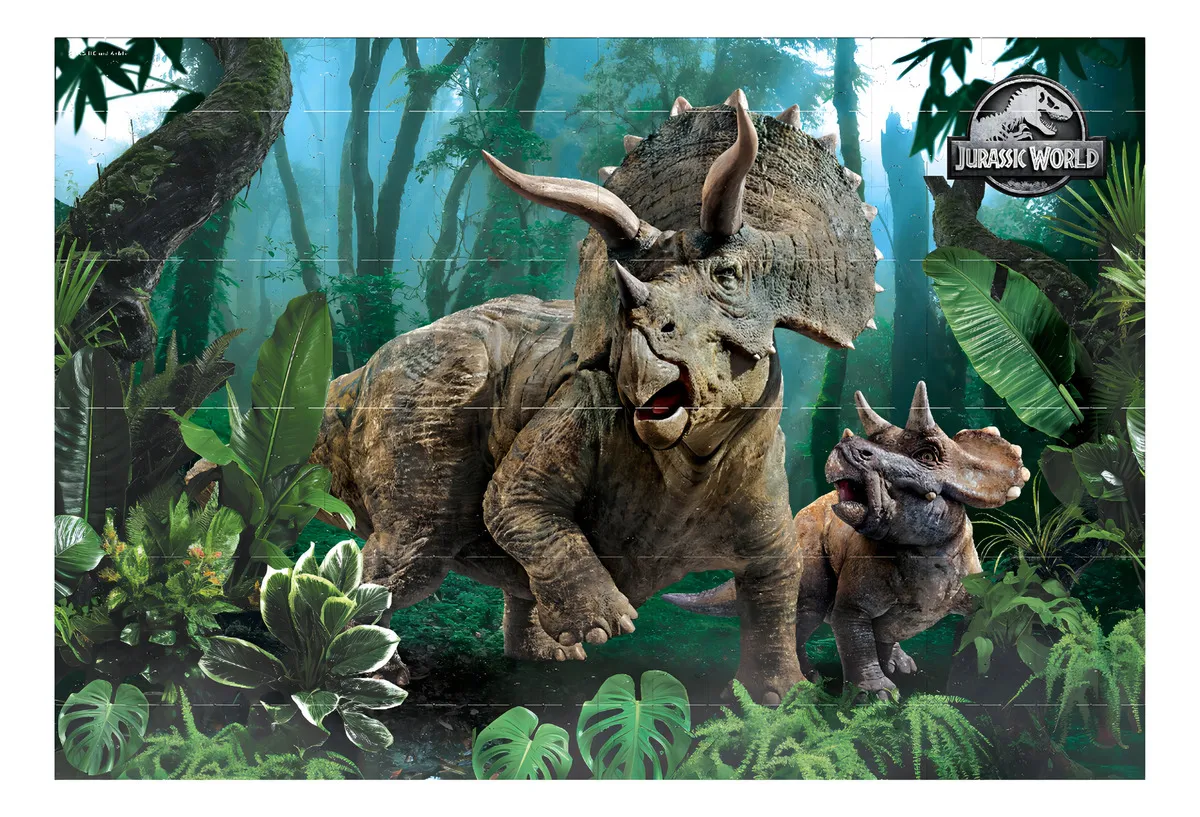 Quebra Cabeça 200 Pçs Triceraptops Jurassic World - Imagem 2