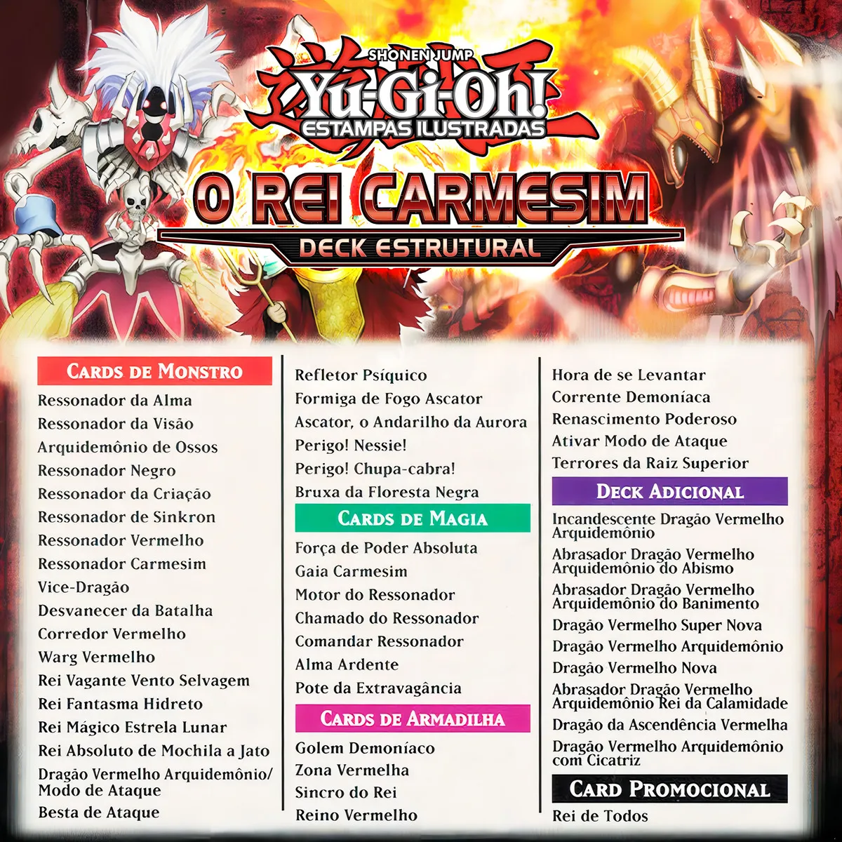 Yugioh Deck Estrutural Rei Carmesim Cartas Português Konami - Imagem 3