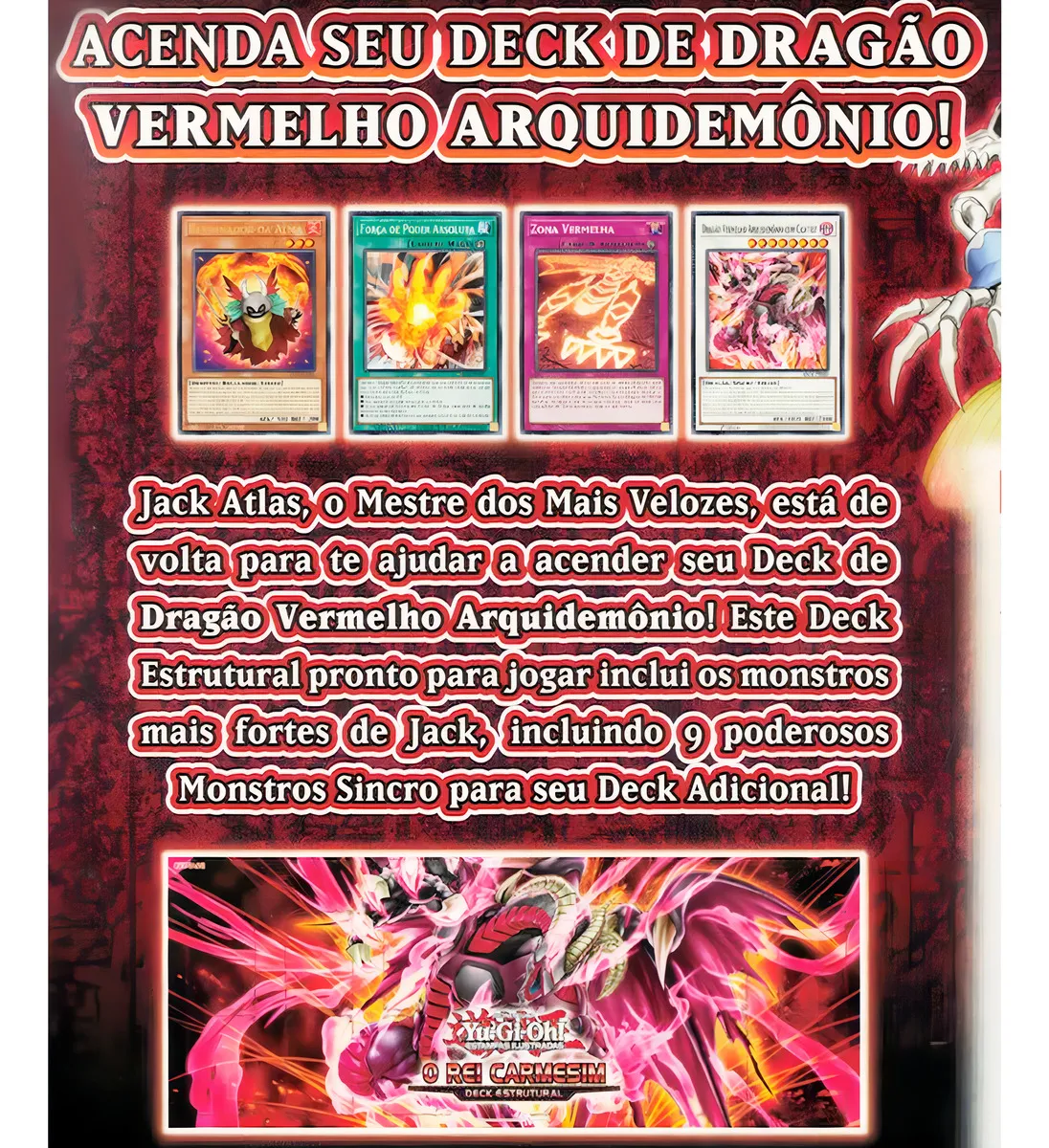 Yugioh Deck Estrutural Rei Carmesim Cartas Português Konami - Imagem 4
