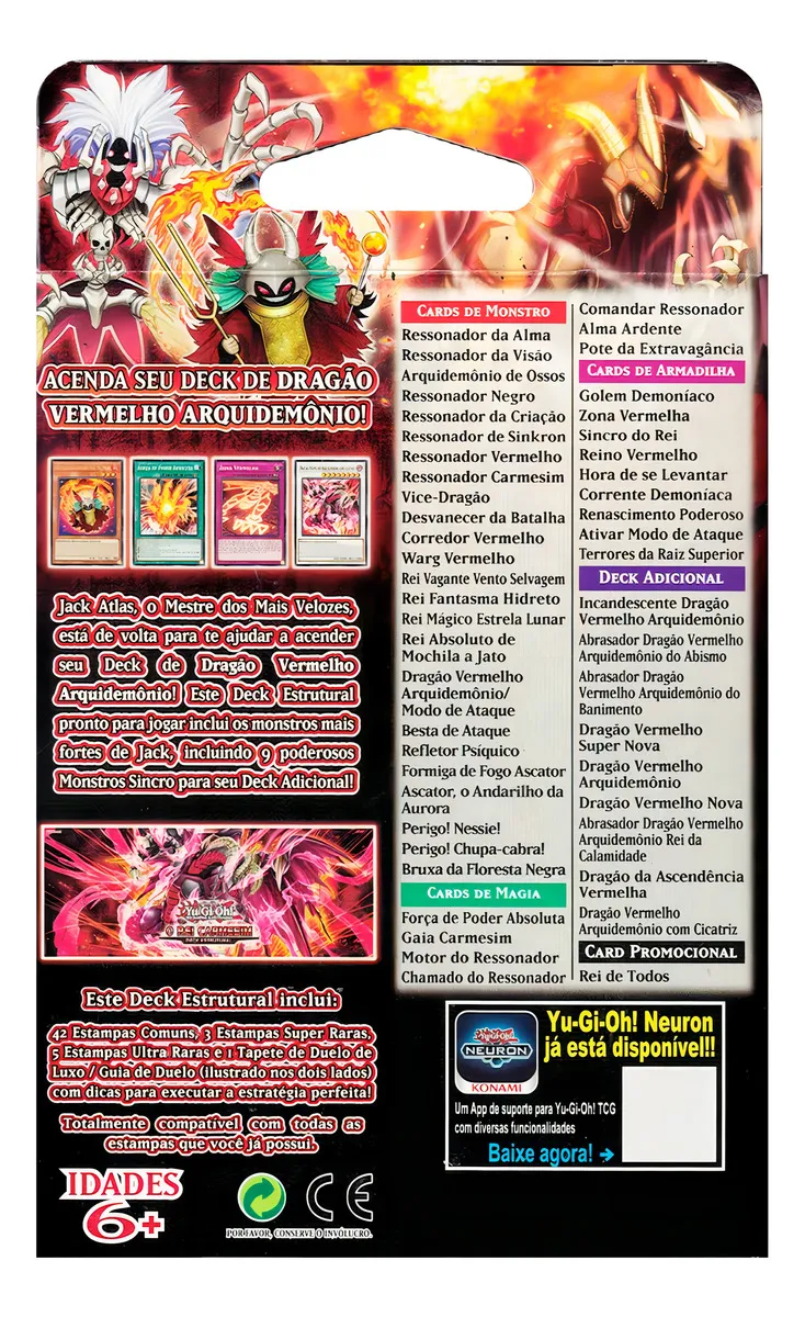 Yugioh Deck Estrutural Rei Carmesim Cartas Português Konami - Imagem 6