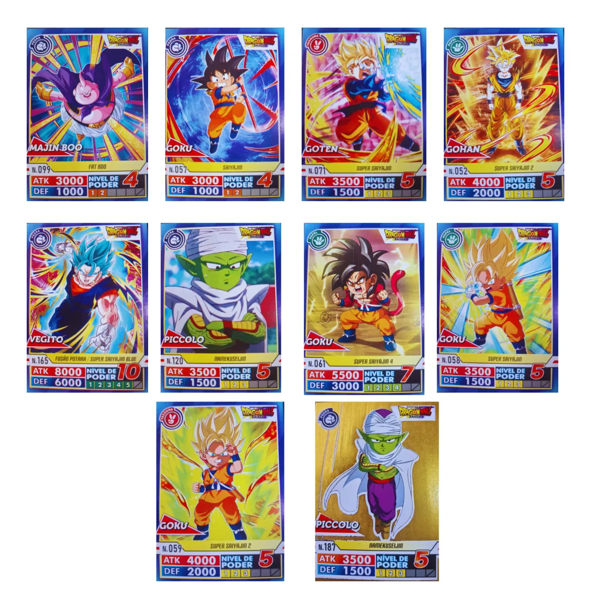Kit 200 Cards Dragon Ball Z Contem Card Especial Surpresa