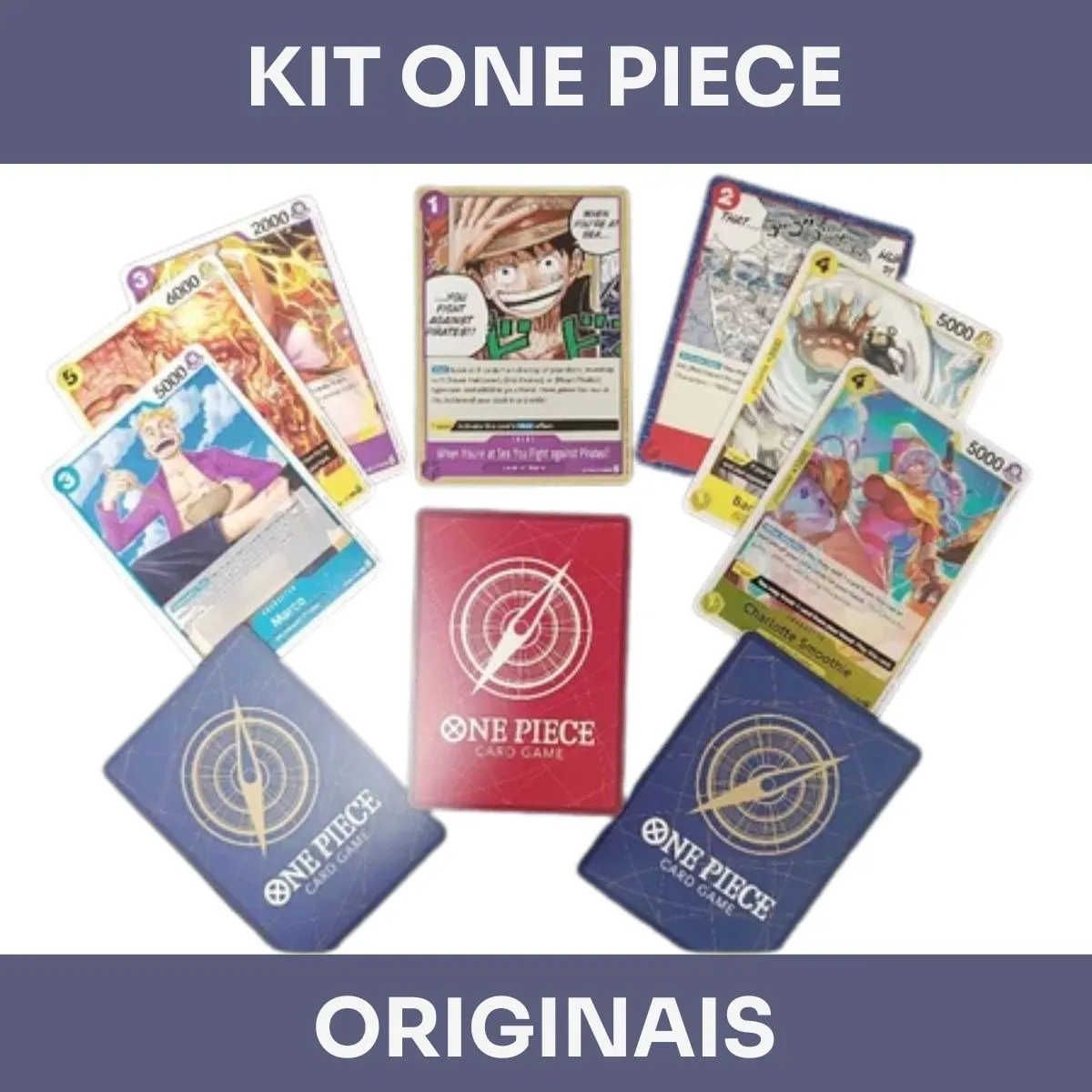 Kit 100 Cartas De One Piece Bandai Sem Repetir + 2 Líderes 100 Cartas E 2 Líderes Inglês - Imagem 3