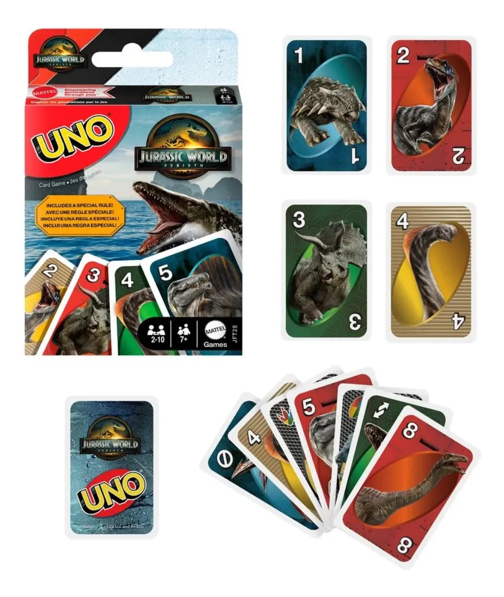 Uno Jurassic World Rebirth Jogo De Cartas Jft28 - Mattel